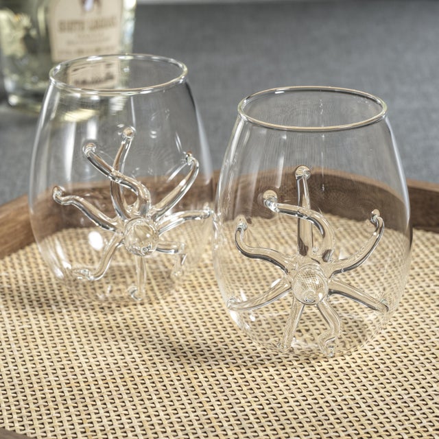 2020s Octopus Stemless Glasses, Set of 6 For Sale - Image 5 of 8