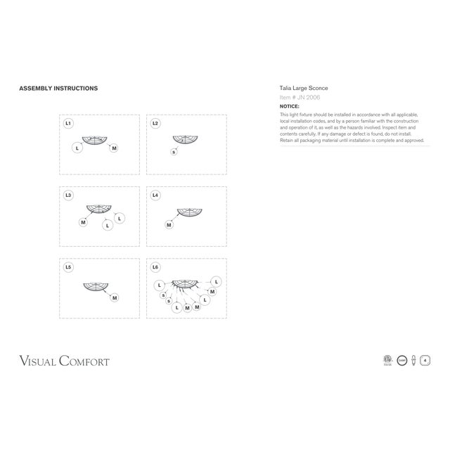 Julie Neill for Visual Comfort Signature Talia Large Sconce in Gild with Clear Swirled Glass For Sale - Image 10 of 10