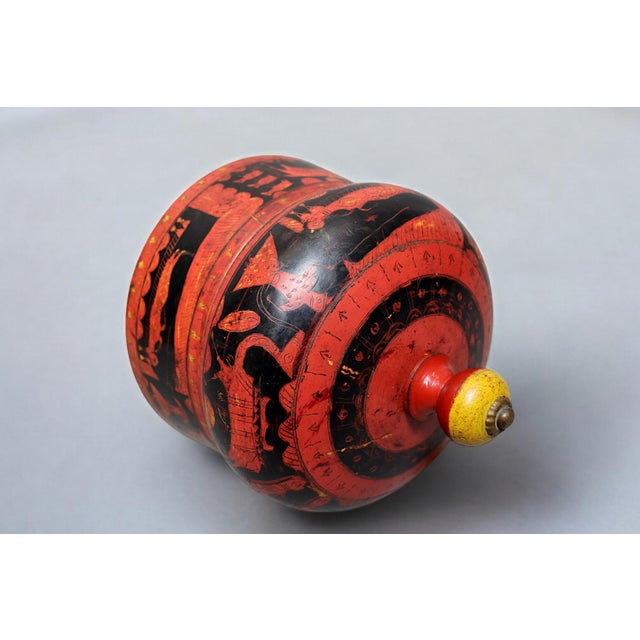 Vintage Handpainted Wooden Lacquerware Spice Box,, 1950s For Sale - Image 9 of 13