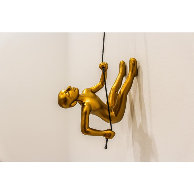 2020s Gold Climbing Man Wall Art For Sale - Image 5 of 5