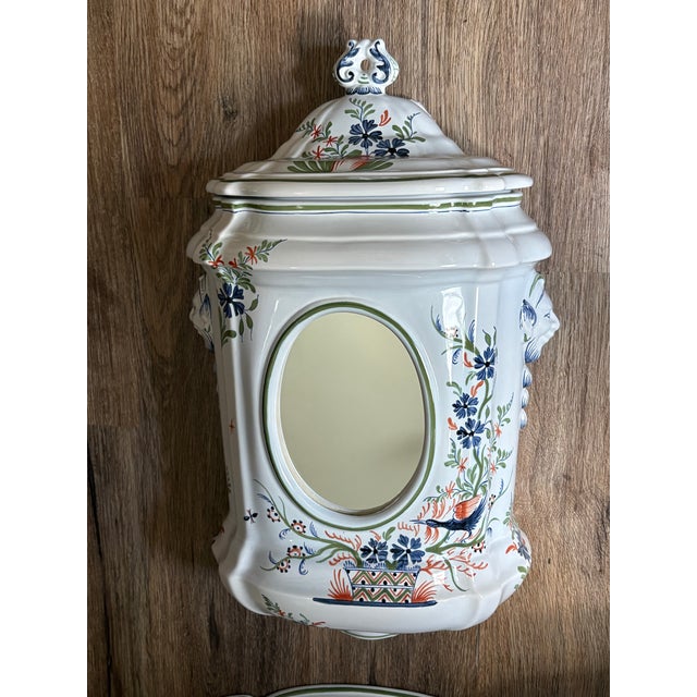 French Country Rare Vintage Kohler Alouette Artist Edition Sink Basin & Cistern K-3035 & K-3036 French Country Farmhouse For Sale - Image 3 of 12