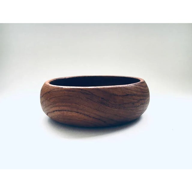Wood Mid-Century Scandinavian Round Teak Bowl Set, Denmark, 1960s, Set of 2 For Sale - Image 7 of 12