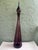 Glass 1960s Italian Empoli Amethyst Glass Genie Bottle Decanter With Original Stopper – 26.75” Tall For Sale - Image 7 of 11