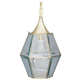 Art Deco Lantern with Original Cut Glasses, 1920s For Sale
