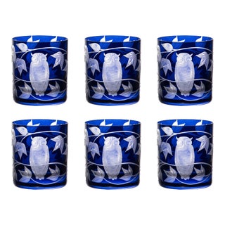 ARTEL Night Owl Double Old Fashioned Glass in Ink - Set of 6 For Sale