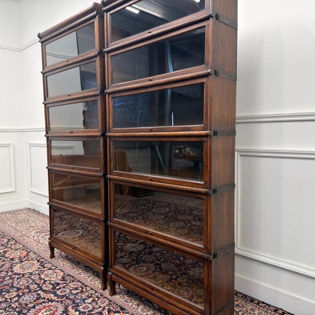 Antique English Bookcases from Globe Wernicke, Set of 2 For Sale - Image 11 of 17