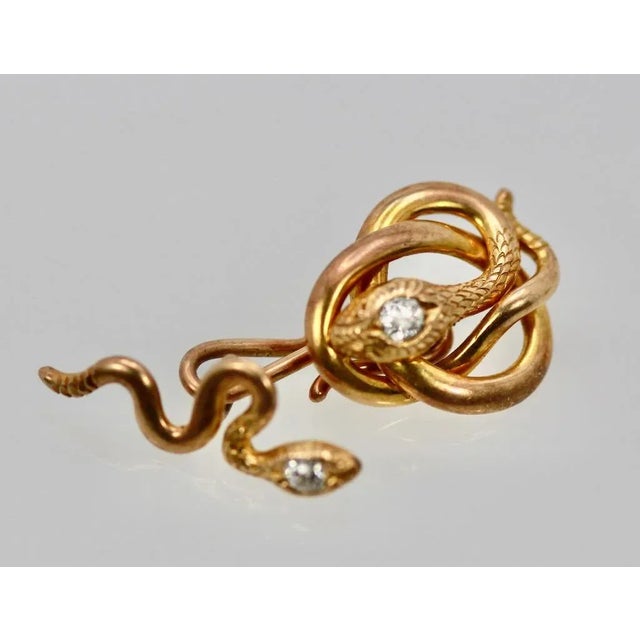 Contemporary 1950s Snake Serpent 14k Yellow Gold Cufflinks - 2 Pieces For Sale - Image 3 of 10
