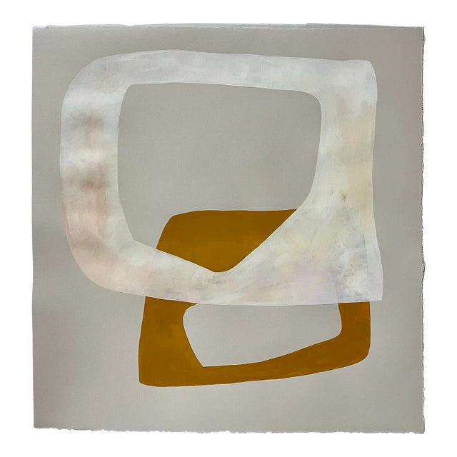 2024 " Biondo" Contemporary Abstract Painting on Paper by Artist r.k. Red For Sale