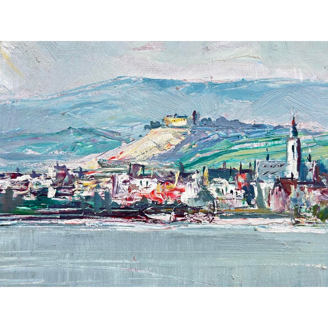 Willi Holtmann Duisburg 1900 - 1984 Wiesbaden Johannisberg Castle Oil on wood Signed lower right Hand-carved Impressionist...