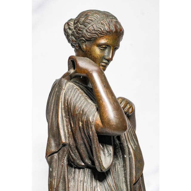 Wonderful High Quality Large Antique Victorian Bronze Statue Sculpture Diana of Gabii Neoclassical Woman Grand Tour For Sale - Image 12 of 17