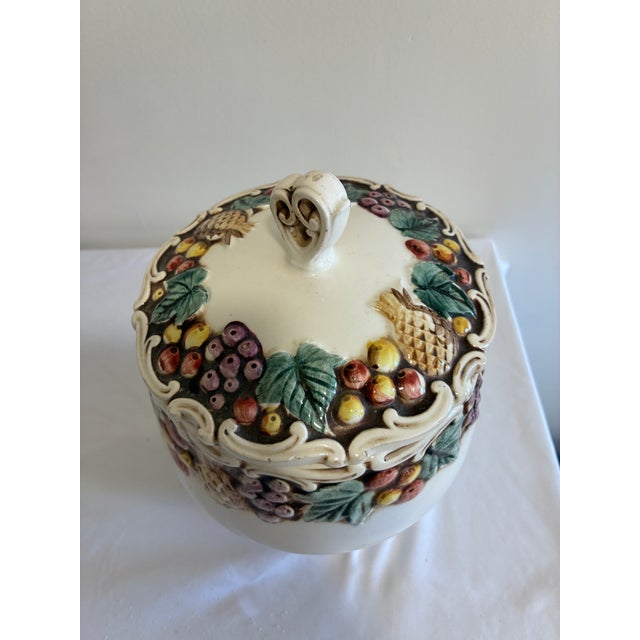 Vintage Lefton Majolica Style Canister With Liid For Sale - Image 11 of 12