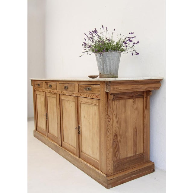 French Pine and Marble Top Counter, Early 20th Century For Sale - Image 9 of 18
