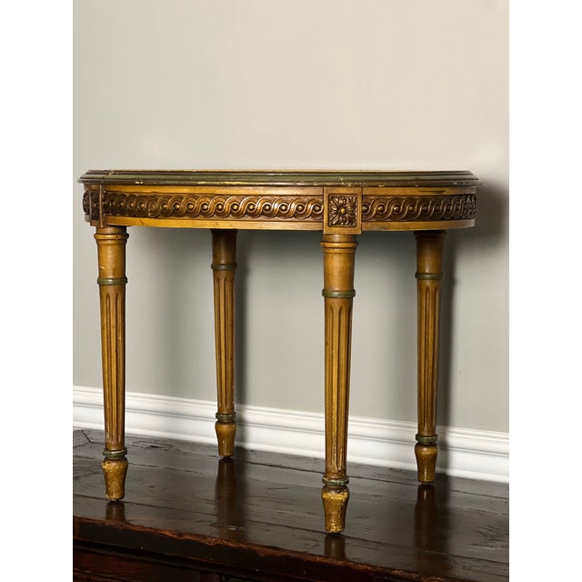 French Louis XVI Style Tabouret Stool With Cane Top and Green Painted Accents, Early 20th C. For Sale - Image 15 of 18