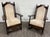 Jacobean Vintage Jacobean Revival or Tudor Style Barley Twist Oak Armchair and Rocker Set For Sale - Image 3 of 17