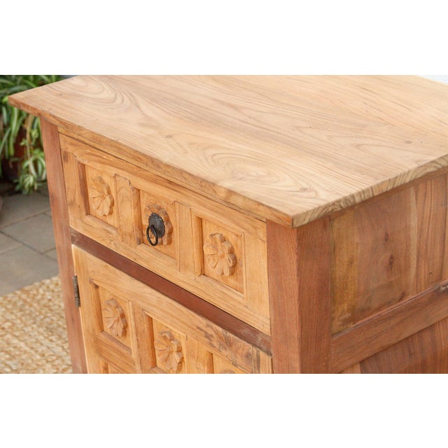 Tan Set of 2, Haveli Lotus Flower Bedside Cabinets For Sale - Image 8 of 9