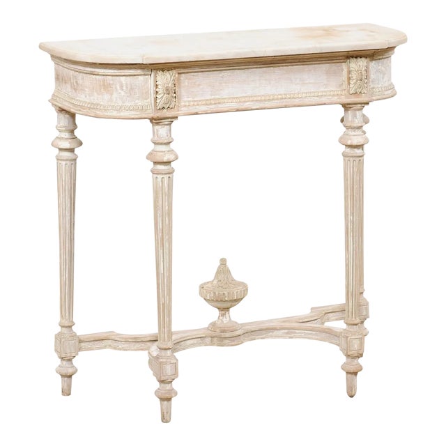 Mid 20th Century French Neoclassical Console with Marble Top For Sale