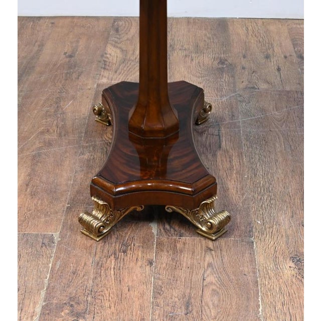 Wood Regency Side Table in Mahogany and Brass For Sale - Image 7 of 9