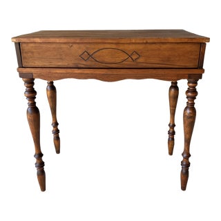 Early 20th-Century Campaign-Style Flip Top With Pull-Out Writing Tablet Desk For Sale