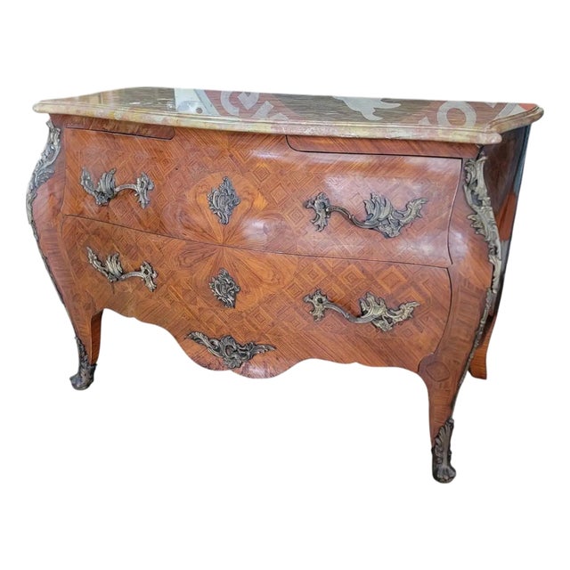 Louis XV Bombe Commode or Chest With Marble Top For Sale