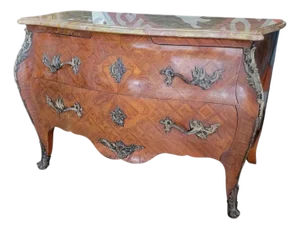 Louis XV Bombe Commode or Chest With Marble Top