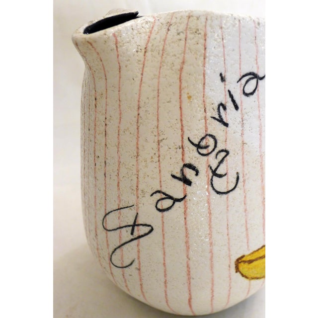Ceramic Large Earthenware Sangria Pitcher, 1950 For Sale - Image 7 of 12