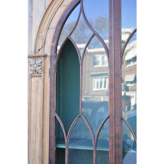 Antique Italian Renaissance 109" Tall Carved Wood Gothic Cupboard Hutch Cabinet For Sale In Philadelphia - Image 6 of 12