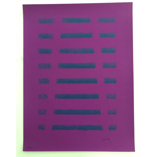 Textile Mid Century Abstract Minimalist Silk Screen Print 1970 For Sale - Image 7 of 7