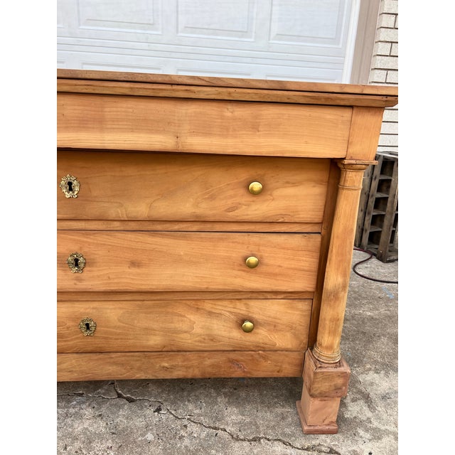 Traditional French 19th Century Empire Bleached Chestnut Chest of Drawers For Sale - Image 3 of 12