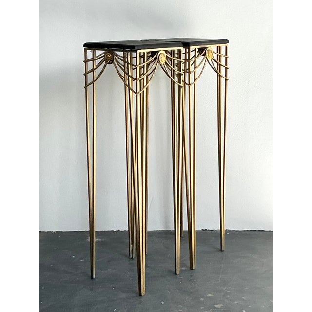 Vintage Boho Swag Medallion Pedestals - A Pair For Sale - Image 4 of 6