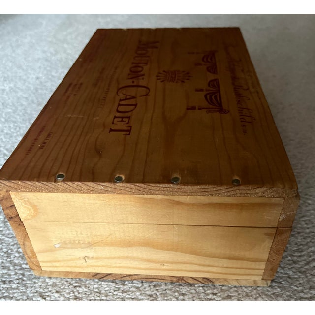French Country Vintage Rothschild Mouton-Cadet Wood Presentation Box For Sale - Image 3 of 8