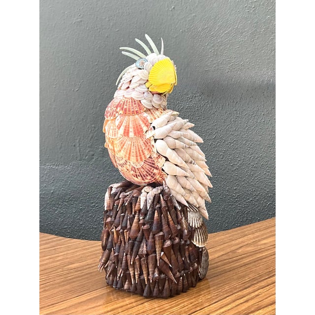 Vintage Shell Encrusted Cockatoo For Sale In West Palm - Image 6 of 12
