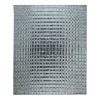 6x9 Nadia Ava Gray Traditional Geometric Handmade Wool Carpet Rug For Sale