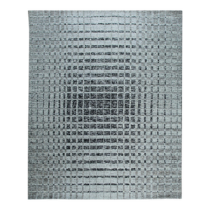 6x9 Nadia Ava Gray Traditional Geometric Handmade Wool Carpet Rug