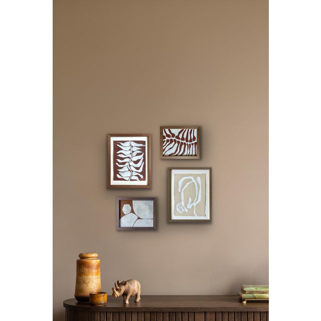 Contemporary 2026 "Fronda" Contemporary Abstract Botanical Painting on Paper by Artist r.k. Red For Sale - Image 3 of 5
