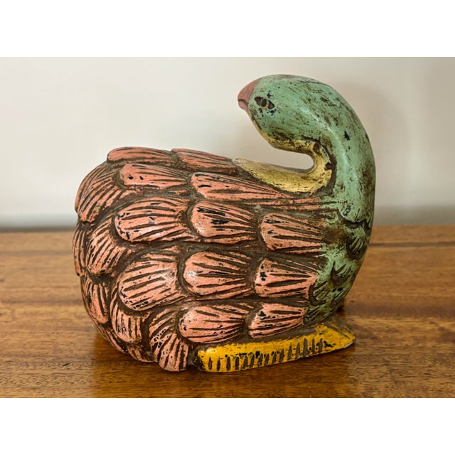 1990s Folk Art Wood Carving of a Bird For Sale - Image 4 of 6