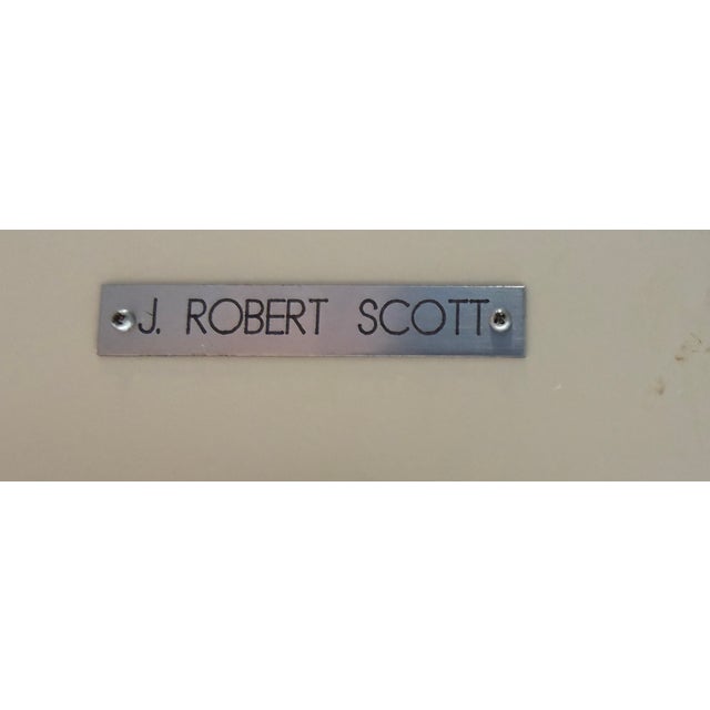 Cream Postmodern Lacquered Goatskin Dining Table by Sally Sirkin Lewis for J Robert Scott For Sale - Image 8 of 11