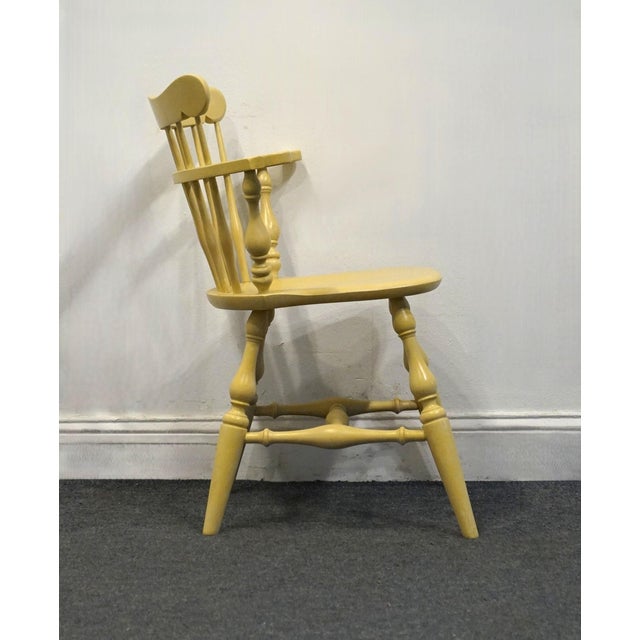Wood Ethan Allen Heirloom Maple Colonial Early American Comb Back Mate's Chair 14-6040 - 411 Daffodil Finish For Sale - Image 7 of 10