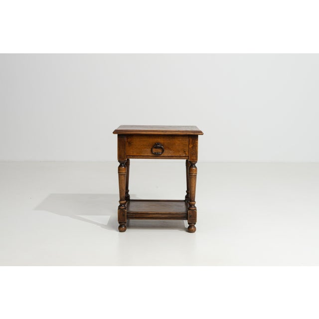 French Oak Side Table in Original Patina, Circa 1970 For Sale - Image 13 of 14