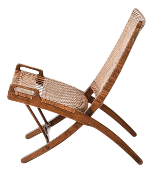 JH-512 Folding Chair in Cane and Oak attributed to Hans Wegner, 1950