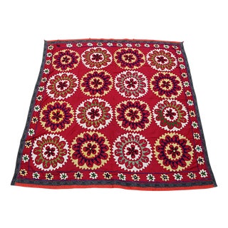 Vintage Hand Embroidered Suzani Wall Hanging, 1920s For Sale