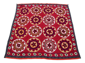 Vintage Hand Embroidered Suzani Wall Hanging, 1920s