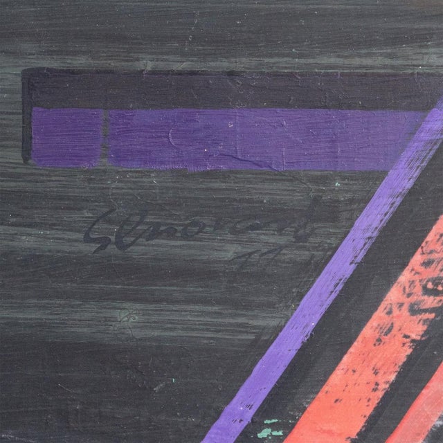 Jaume Genovart, Abstract Geometric Composition, 1980s, Oil on Board For Sale - Image 4 of 5