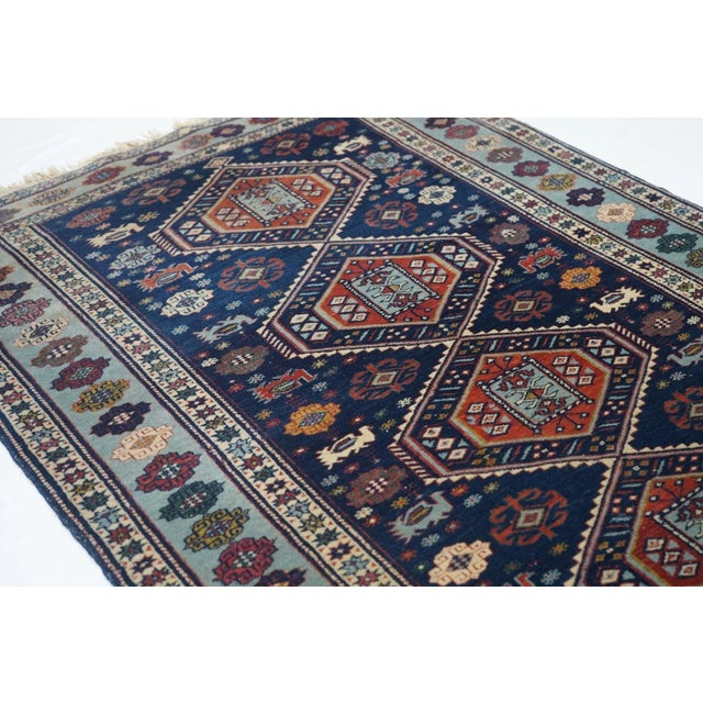 Textile Antique Caucasian Shirvan Rug 3’3" X 4’5" For Sale - Image 7 of 10