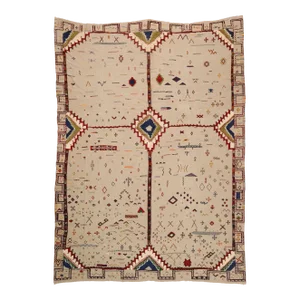 Vintage Glaoui Moroccan High-Low Rug - 12'10 X 17'08