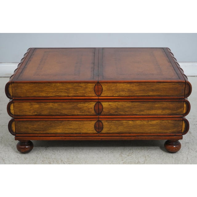 Theodore Alexander Leather Top Bookspline Coffee Table For Sale - Image 12 of 16