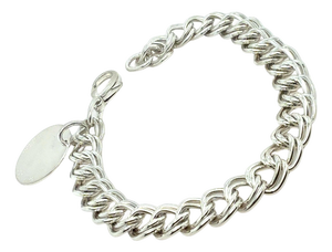 1990s Tiffany & Co Estate Double Chain Bracelet 7.5" Sterling Silver