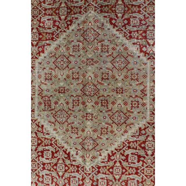 Antique Persian Tabriz Distressed Rug With Geometric Diamond Design For Sale - Image 11 of 13