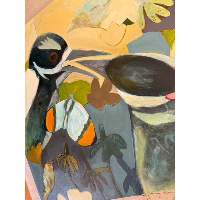 This dynamic painting depicts an adult Hairy Woodpecker feeding a youngster. It is taken directly from a photo I took of...