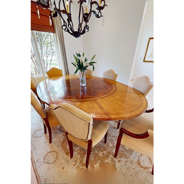 French Provincial Jonathan Charles Buckingham Collection Expanding Table For Sale - Image 3 of 4