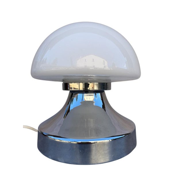 Silver Vintage Italian Mushroom Lamp, 1970s For Sale - Image 8 of 17